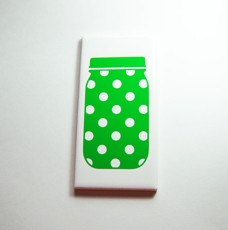 Mason Jar Kitchen Sign In Green Polka Dots - Kelly's Handmade