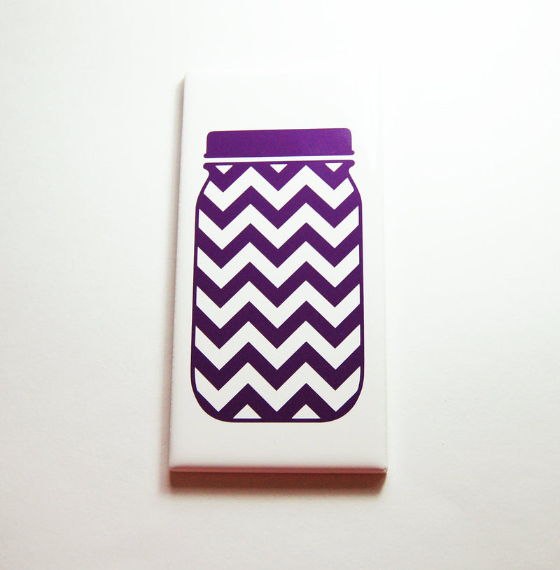 Mason Jar Kitchen Sign In Purple Chevron - Kelly's Handmade