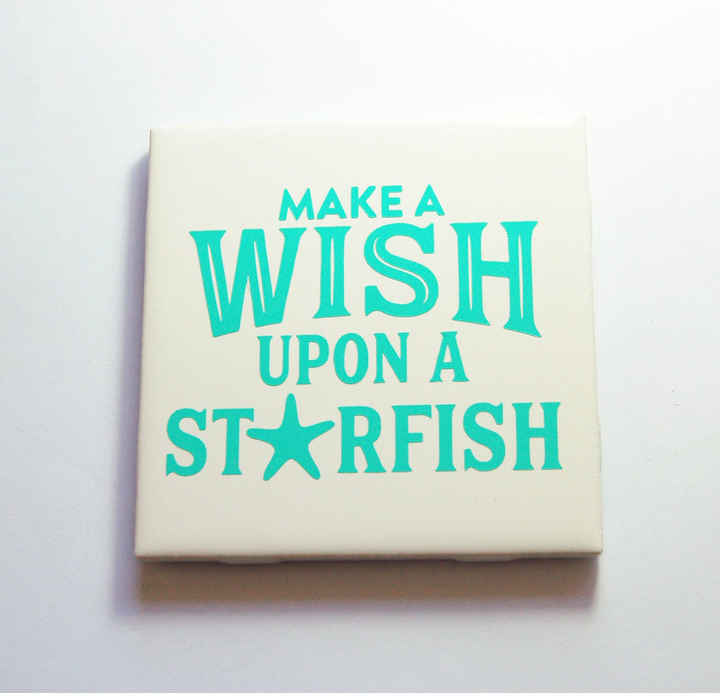 Make A Wish Upon A Starfish Sign In Turquoise - Kelly's Handmade