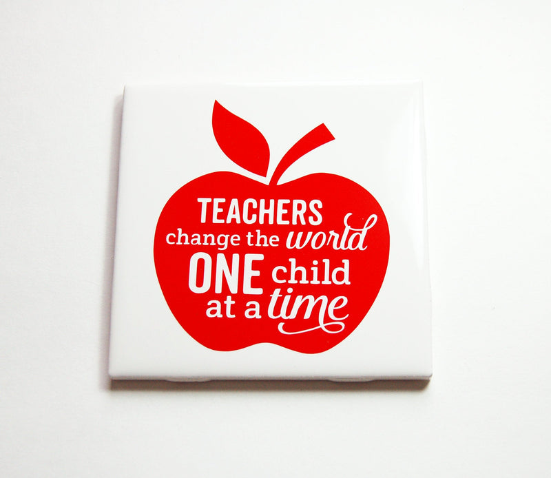 Teachers Change The World In Red & White - Kelly's Handmade