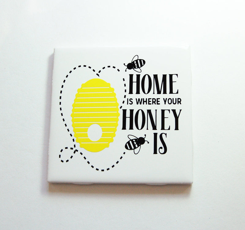 Home Is Where Your Honey Is Sign In Black & Yellow - Kelly's Handmade