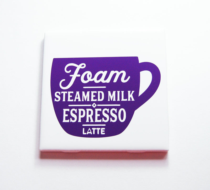 Foam Steamed Milk Espresso Latte Coffee Sign In Purple - Kelly's Handmade