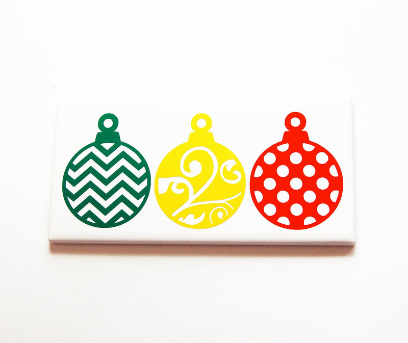 Christmas Ornament Sign In Green Yellow & Red - Kelly's Handmade