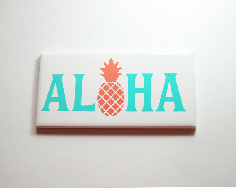 Aloha Pineapple Welcome Sign In Turquoise Blue & Orange - Kelly's Handmade