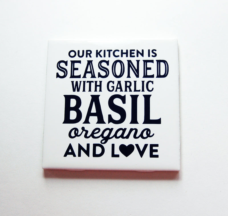 Our Kitchen Is Seasoned Sing In Navy Blue - Kelly's Handmade