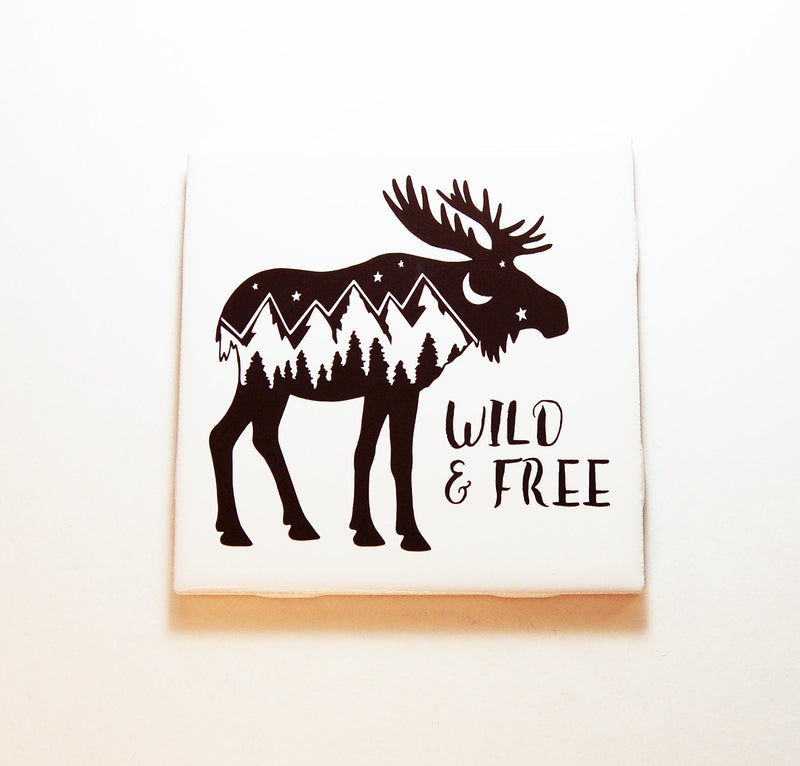 Wild & Free Moose Sign In Brown - Kelly's Handmade