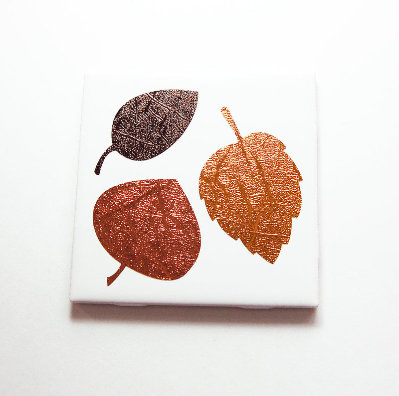 Fall Leaves Sign With Textured Foil - Kelly's Handmade