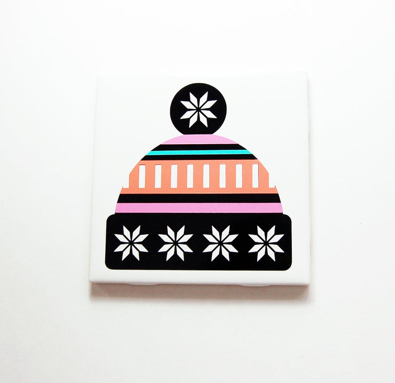 Winter Hat Sign In Black Pink Orange & Blue - Kelly's Handmade