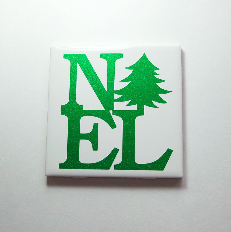 Christmas Noel Sign In Green Glitter - Kelly's Handmade