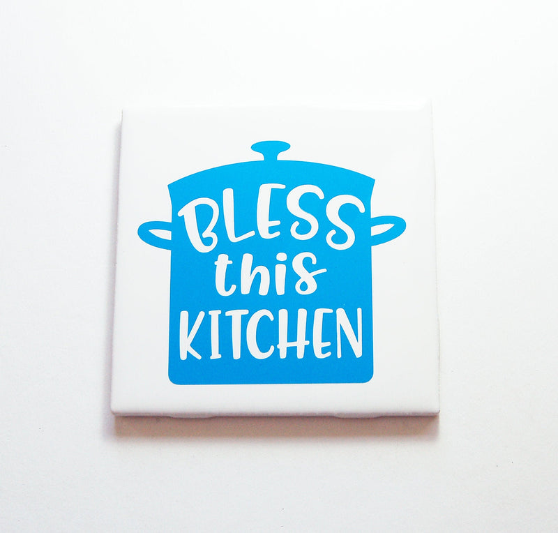 Bless This Kitchen Sign In Blue - Kelly's Handmade