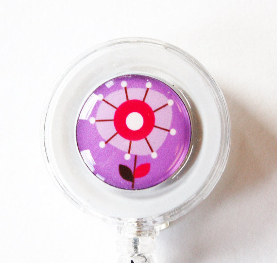 Flower ID Badge Reel in Purple - Kelly's Handmade
