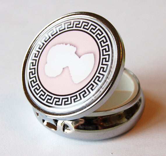 Cameo Round Pill Case in Pink - Kelly's Handmade