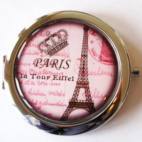 Paris Pink Compact Mirror - Kelly's Handmade