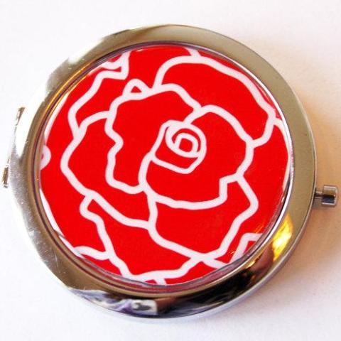 Rose Compact Mirror in Red - Kelly's Handmade