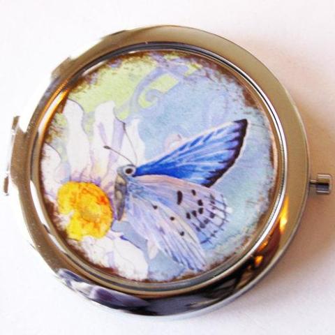 Butterfly Daisy Compact Mirror - Kelly's Handmade