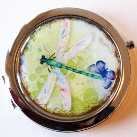 Dragonfly & Butterfly Compact Mirror - Kelly's Handmade