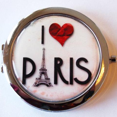 I Love Paris Compact Mirror - Kelly's Handmade