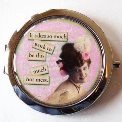 Hot Mess Funny Compact Mirror - Kelly's Handmade