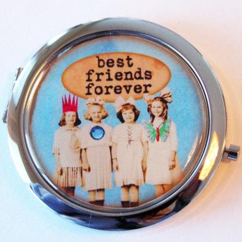 Best Friends Forever Compact Mirror - Kelly's Handmade