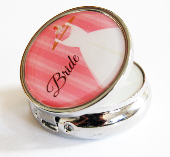 Bride Round Pill Case in Pink - Kelly's Handmade