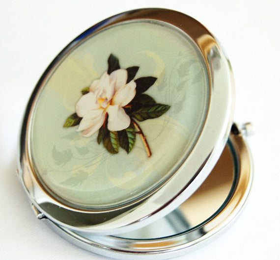 Flower Magnolia Compact Mirror - Kelly's Handmade