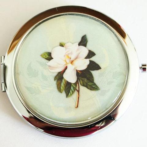 Flower Magnolia Compact Mirror - Kelly's Handmade