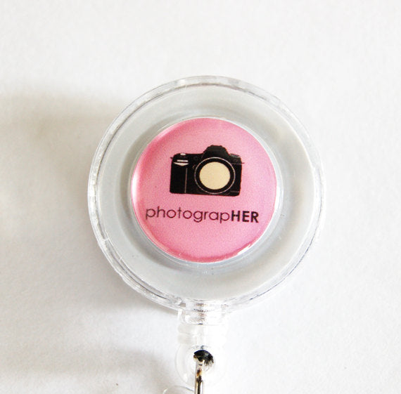 PhotograpHER ID Badge Reel in Pink - Kelly's Handmade
