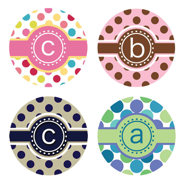 Polka Dot Monogram Compact Mirror Available in 4 Color Combos - Kelly's Handmade