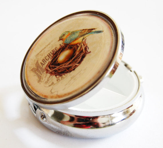 Bird's Nest Round Pill Case - Kelly's Handmade