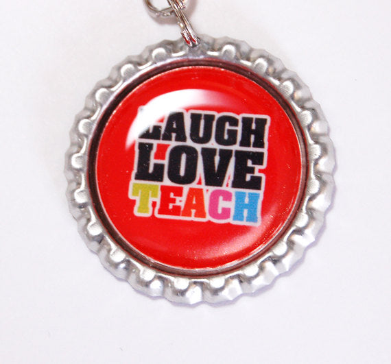 Laugh Love Teach Teacher Bookmark in Red - Kelly's Handmade