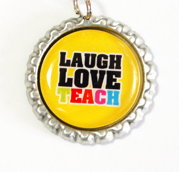 Laugh Love Teach Teacher Bookmark in Yellow - Kelly's Handmade