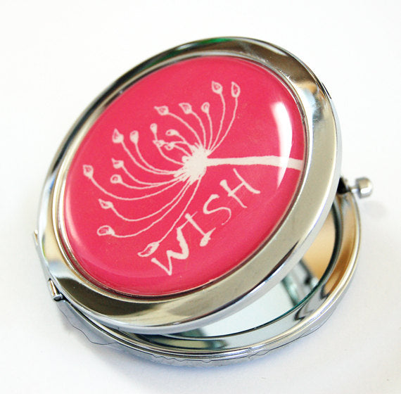 Make A Wish Compact Mirror in Pink - Kelly's Handmade