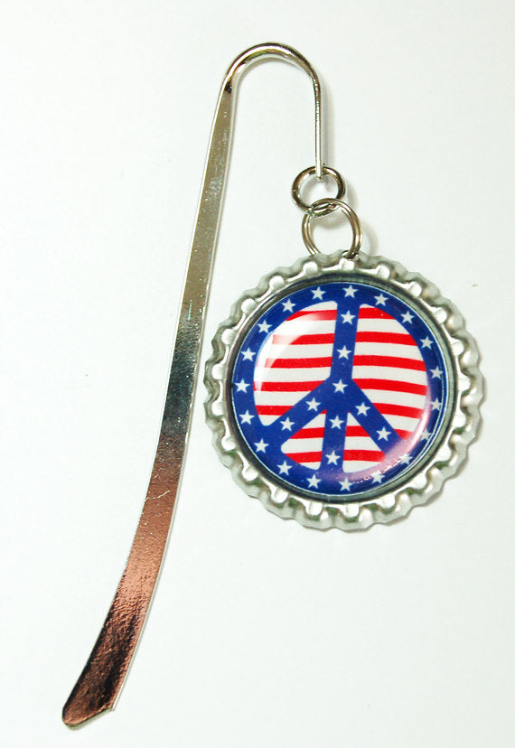 Stars and Stripes Peace Sign Bookmark - Kelly's Handmade