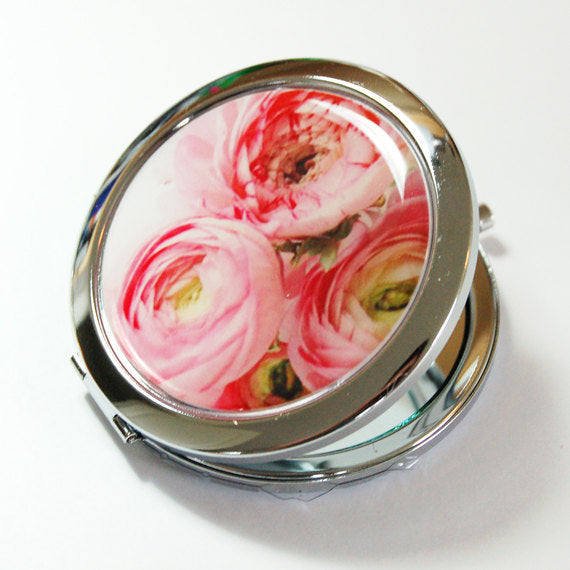 Peony Compact Mirror in Pink - Kelly's Handmade