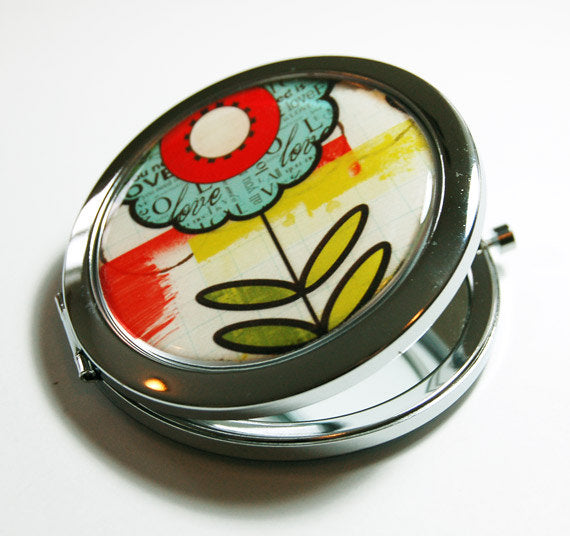 Abstract Flower Compact Mirror - Kelly's Handmade