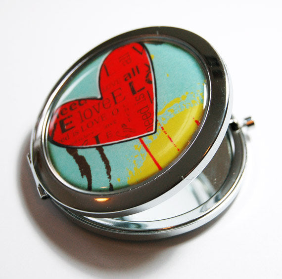 Abstract Heart Compact Mirror - Kelly's Handmade