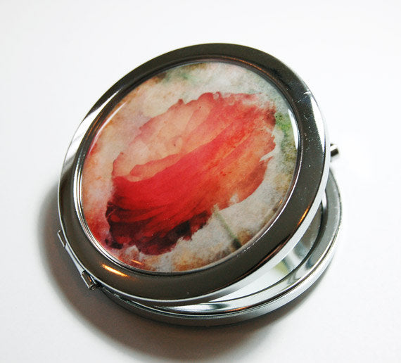 Flower Compact Mirror in Red - Kelly's Handmade