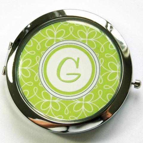 Floral Monogram Compact Mirror Available in 6 Colors - Kelly's Handmade