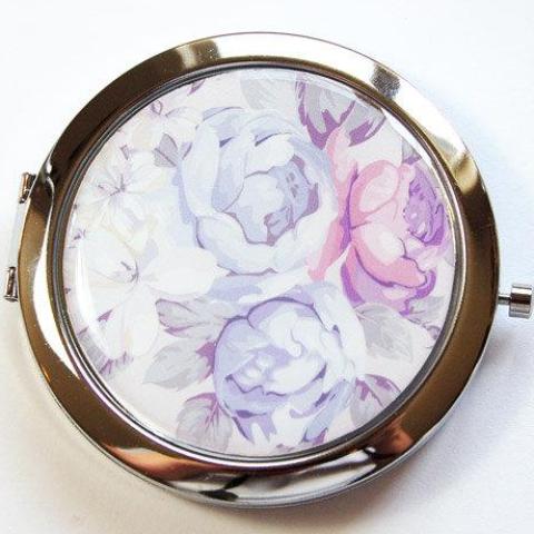 Bride's Something Blue Compact Mirror in Blue & Pink - Kelly's Handmade