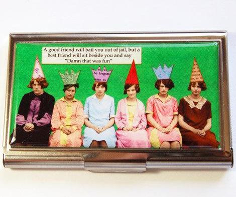 Best Friend Funny Business Card Case - Kelly's Handmade