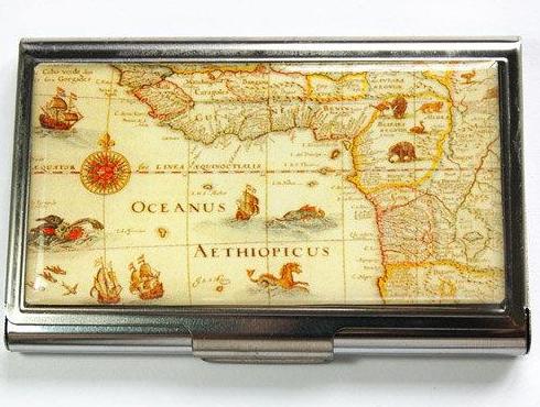 Vintage Map Of Africa Business Card Case - Kelly's Handmade
