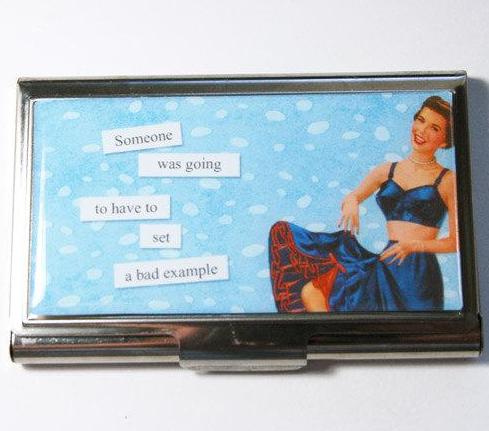 Bad Example Funny Business Card Case - Kelly's Handmade