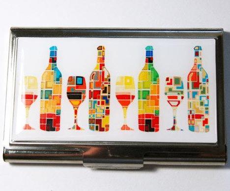 Wine Lover Business Card Case - Kelly's Handmade