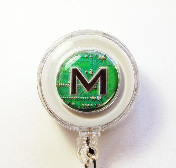Circuit Board Monogram ID Badge Holder - Kelly's Handmade