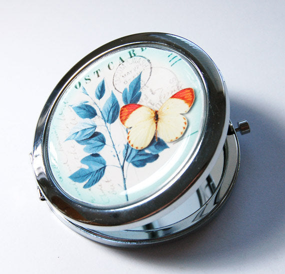 Butterfly Leaf Postcard Design Compact Mirror - Kelly's Handmade