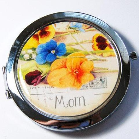 Pansy Personalized Compact Mirror - Kelly's Handmade