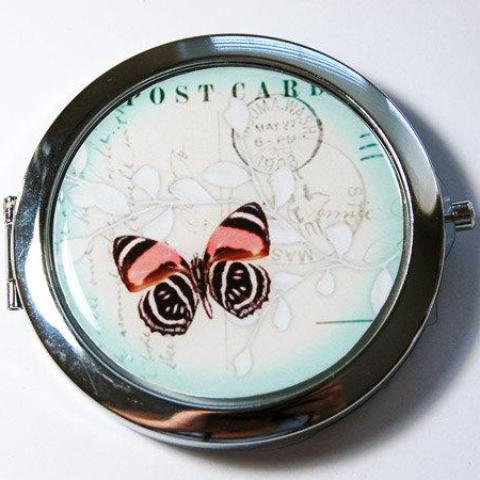 Butterfly Postcard Design Compact Mirror - Kelly's Handmade