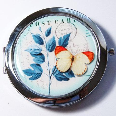 Butterfly Leaf Postcard Design Compact Mirror - Kelly's Handmade