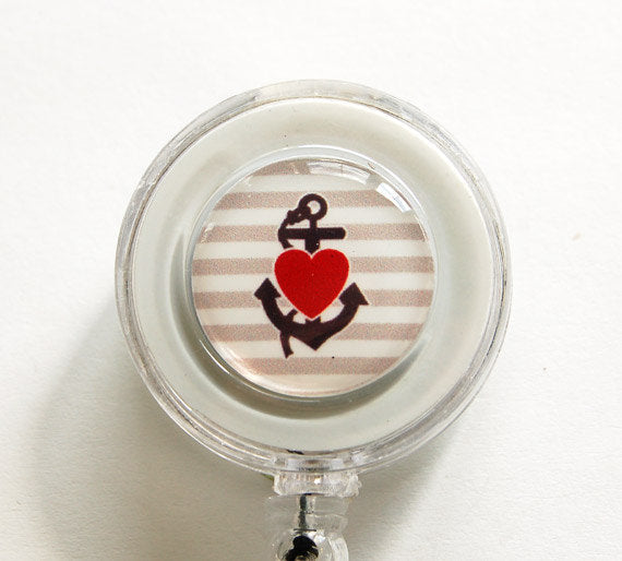 Anchor & Heart ID Badge Reel - Kelly's Handmade