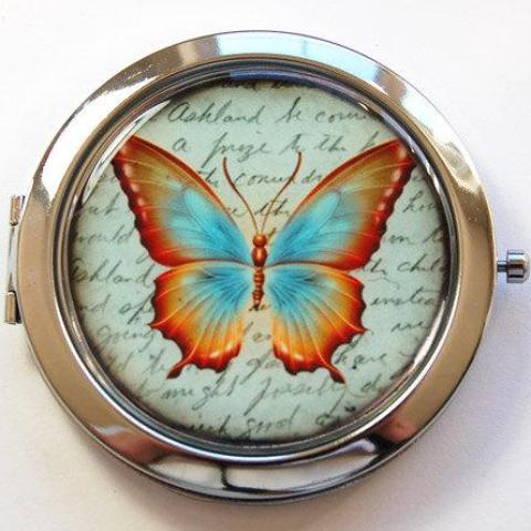 Butterfly Compact Mirror in Green - Kelly's Handmade